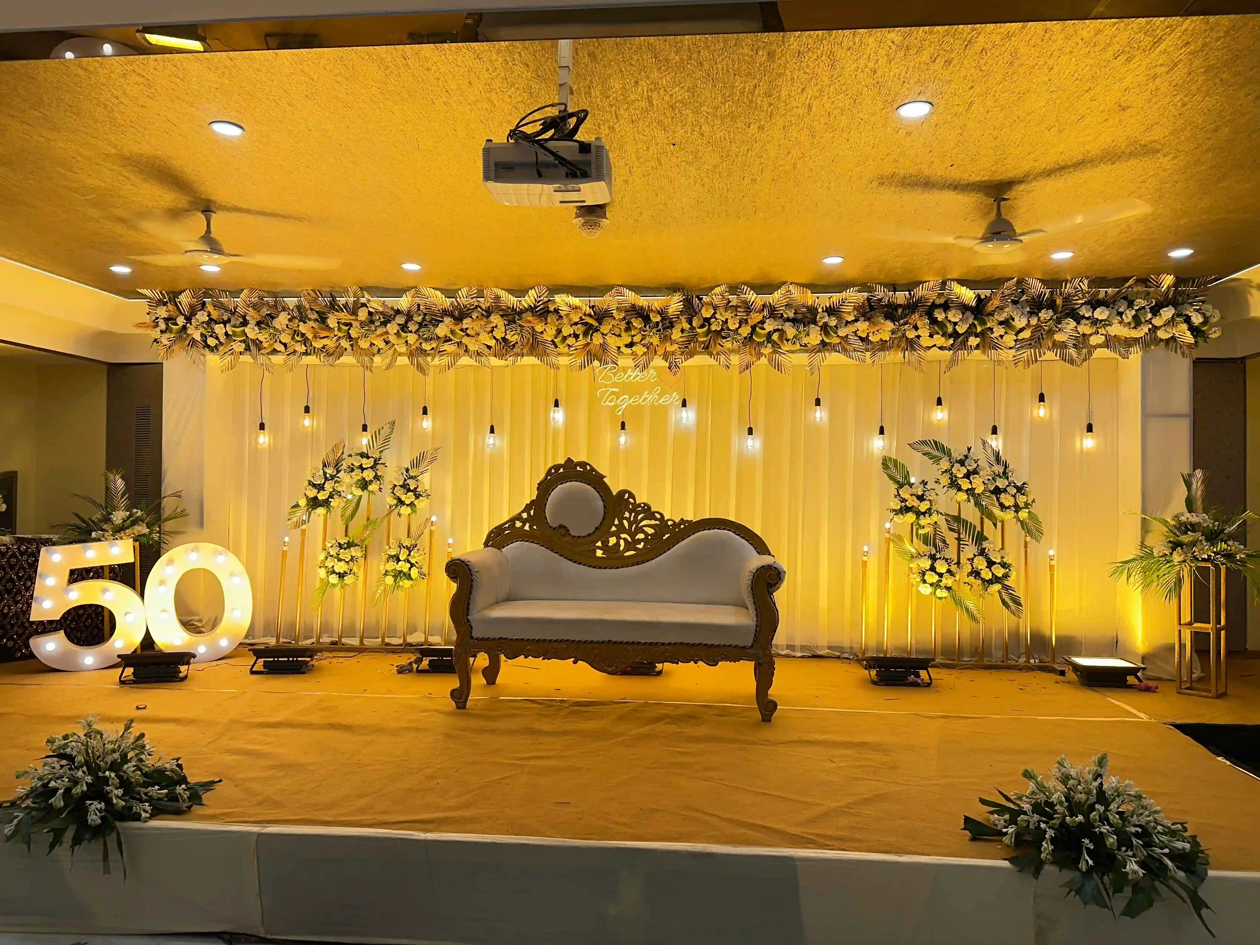 Engagement floral setup